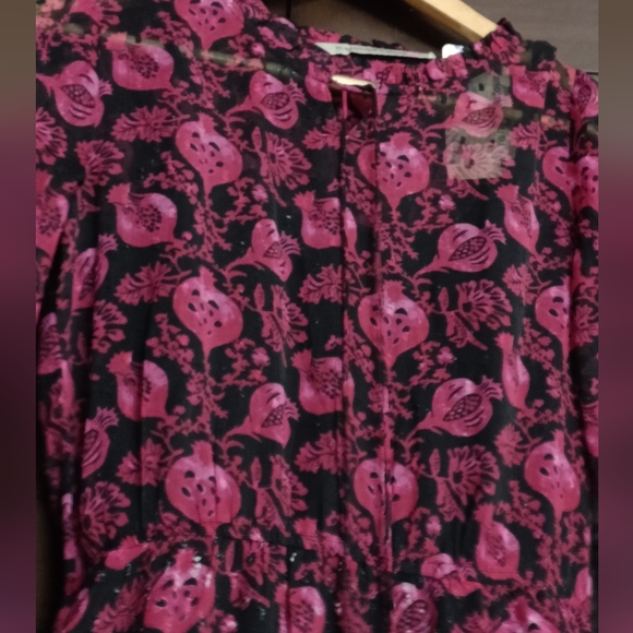 Melange Black & Red Floral Print A-Line Black Detachable Spaghetti Ethnic Dress - Picture 10 of 11